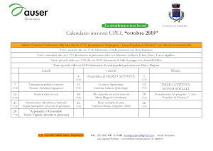 Calendario Ottobre 2019